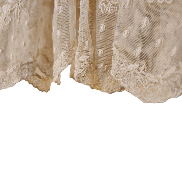 Dolls Kill Widow tea stained lace tiered mini dress - off white nude - Picture 3 of 9